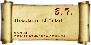 Blobstein Törtel névjegykártya